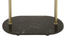 Appendiabiti da Terra Olaf 48x30x178 cm in Metallo e Marmo Artificiale Oro e Nero      