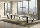  Tavolo Allungabile 180-440x90x77 cm Paxon Premium Bianco Frassino Telaio Antracite