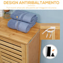Mobile Bagno 2 Ante 2 Ripiani 68x32x86 cm in Bambù color Legno