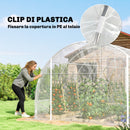 Serra a Tunnel 3x6x2 m con Porte Avvolgibili Telaio in Acciaio e Copertura in PE Anti-UV Trasparente      