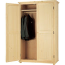 Mobile da Soggiorno 2 Ante in Legno Abete Grezzo 116x58x190cm Fumer Country