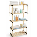 Mobile Scaffale 28x56x117 cm 5 Ripiani Multiuso per Bagno in Legno      