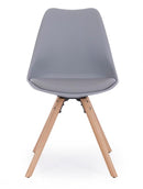 Set 4 Sedie 54x49x83,5 cm in Similpelle Grigio