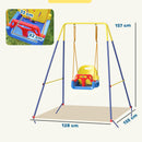 Altalena da Giardino per Bambini Trasformabile 3 in 1 Telaio in Metallo Blu      