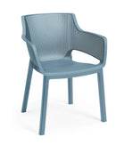 Set 6 Sedie da Giardino 61x54x79h cm Keter Elisa Chair Verde Arancio e Azzurro