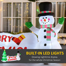 Albero di Natale Gonfiabile 163 cm con Pupazzo di Neve Scritta e Luci LED