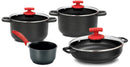 Batteria di Pentole 7 Pezzi in Alluminio Pressofuso Antiaderente Olympia Love