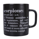 Tazza Zodiaco "scorpione" Ø8x10 cm in Bone China VdE Tivoli 1996 Nero