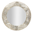 Specchio Argelux Rotondo 104x7x104 cm in Ferro e Specchio e MDF Argento      