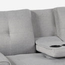 Divano Letto Clic Clac 165x77x76 cm in Poliestere Grigio chiaro