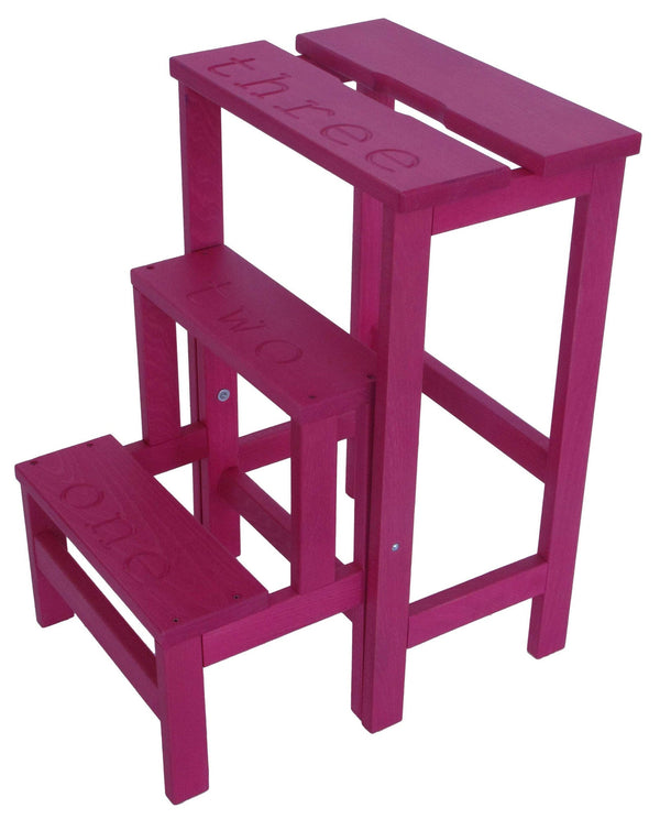 sconto Sgabello Scaletta 60x40x46 cm in Legno Fucsia