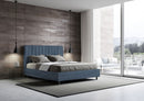 Letto Matrimoniale con Alzata Comoda Imbottito in Microfibra Agueda Blu Varie Misure