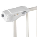 Cancelletto di Sicurezza per Animali Domestici 3 Estensioni Regolabile 74-148cm Chiusura Automatica Bianco