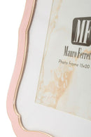 Cornice Margot Rosa 17x1,4x21,9 cm in Zinco e Vetro Rosa e Oro      