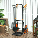 Carrello Portapacchi per Scale 6 Ruote 44x38x106,5 cm Pieghevole Portata 120kg in Acciaio Arancione      