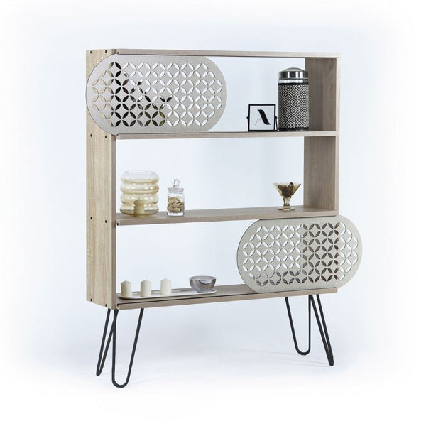 Libreria 3 ripiani Ilia rovere nero 94x25x117 cm acquista