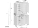 Armadio Scarpiera 6 Ante e 1 Ripiano a Ribalta 114x35x200 cm Savona 6A 1R Bianco Opaco/Larice Bianco  