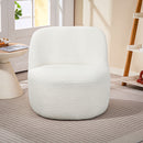 Poltrona per Salotto con Schienale Ergonomico 73x82x71 cm in Tessuto Sherpa Bianco Crema   