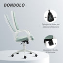 Sedia da Ufficio Operativa 63x63x117-127 cm Seduta Girevole e Dondolo Tessuto a Rete Verde  
