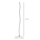 Lampada a LED da Terra a Stelo 144 cm 12W Bianco Caldo Argento