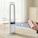 Ventilatore Torre Senza Pale 20,6x21,4x93,3 cm Silenzioso 36dB con Telecomando in ABS Bianco      