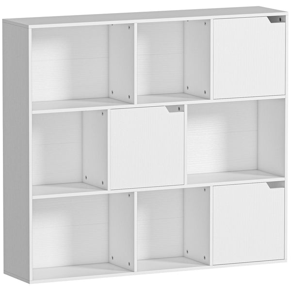 Libreria a Cubi con 6 Sezioni Aperte e 3 Chiuse 106x24x95 cm in Legno Bianco online