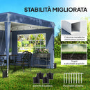 Gazebo Pieghevole 3x3 m con Pareti e Altezza Regolabile Protezione UV 50+ Blu Scuro      