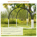 Set Agility Dog 4 Pezzi con 4 Picchetti e Borsa da Trasporto 89x69x99 cm Bianco e Nero      