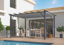 Pergola da Giardino 4x3x2,3 m in Alluminio Grigio Antracite con Telo di Copertura 140g/mq Grigio