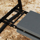 Sedia Inginocchiatoio 2 in 1 con Borsa Portaoggetti 58x28x49 cm e Cuscino in Acciaio e EVA Grigio e Nero      