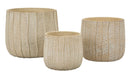 Cachepot Flake Set 3 Pz 30,5x30,5x27 cm in Ceramica Crema      