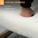 Poltrona Relax a Dondolo 60x81x71 cm Struttura in Legno di Caucciù Crema   