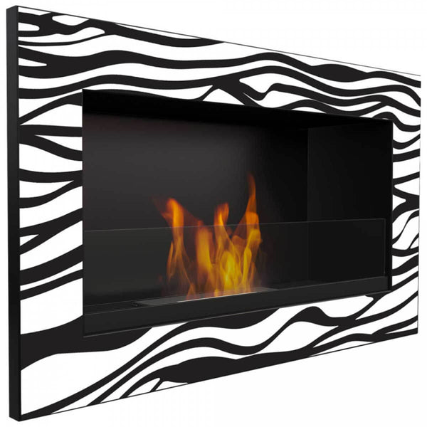 sconto Camino a Bioetanolo da Parete 64,8x37,4 cm Flig Washington Zebrato