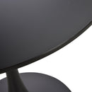 Tavolino da Giardino Ø70x73 cm in MDF e Acciaio   Nero