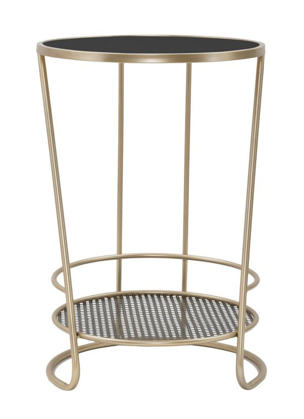 acquista Tavolinetto Decor 41x40x60 cm in Ferro e MDF Oro ANG Nero