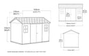 Casetta Box da Giardino 230x350x246 cm Newton Plus 7511/1175 Doppia Opzione Montaggio in Resina Evotech+ Grigio  cm   