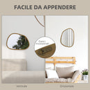Specchio da Parete Moderno con Bordi Irregolari per Camera e Ingresso 70x50 cm Cornice in Legno 