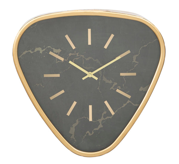 acquista Orologio da Muro Triangle 40x6x38 cm in Ferro MDF e Vetro Oro e Nero