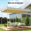 Telo Pergola per Esterni 392x350 cm Anti UV con 8 Fori di Drenaggio in Poliestere Beige      