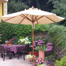 Ombrellone da Giardino Ø3 m Palo Ø48 mm in Legno Telo in Acrilico Danieli Havana Ecrù