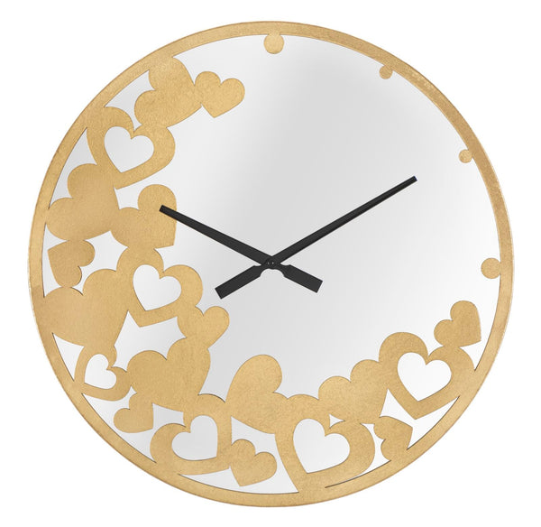 Orologio Oro Heart Ø55x4 cm in Ferro Specchio e MDF Oro acquista