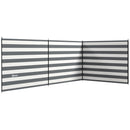 Paravento da Spiaggia Pieghevole Frangivista 540x150 cm in Poliestere con Barre in Acciaio Grigio   