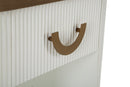 Comodino Tolosa 48x40x62 cm in MDF e Frassino e Ferro      