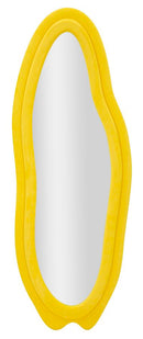 Specchio da Muro Chanele Giallo 40x4x160 cm in MDF e Poliestere e Specchio Giallo      