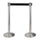 2 Colonnine Tendinastro 3 metri in Acciaio Inox Spazzolato Ø36x101 cm Nastro Nero