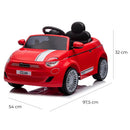 Macchina Elettrica per Bambini Licenza Fiat 500 12V con Telecomando Rosso