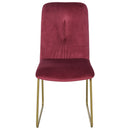 Set 2 Sedie Imbottite 44,5x59,5x91 cm in Flanella  Rosse