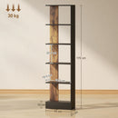 Libreria Moderna Salvaspazio 45x21x170 cm a 5 Ripiani in Legno Marrone e Nero      