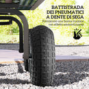 Set 2 Ruote per Carrello Ø25,5x7,5 cm Capacità 80 kg con Scanalature in Gomma e Acciaio Nero      
