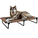 Letto per Cani Grandi Pieghevole 107x61x20 cm da Interno ed Esterno con Tessuto a Rete Marrone  